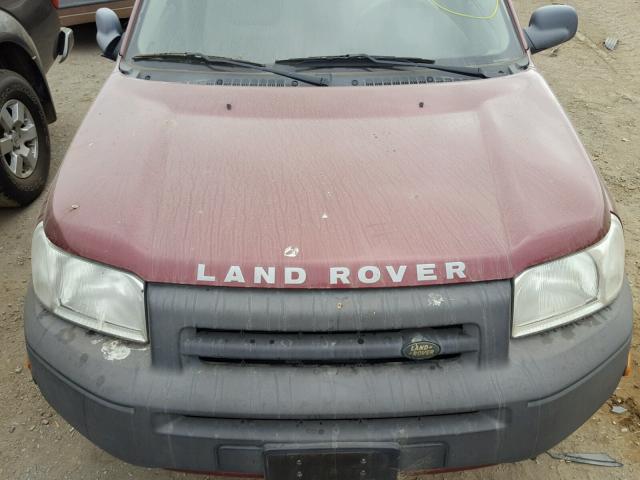 SALNY22222A213434 - 2002 LAND ROVER FREELANDER BURGUNDY photo 7