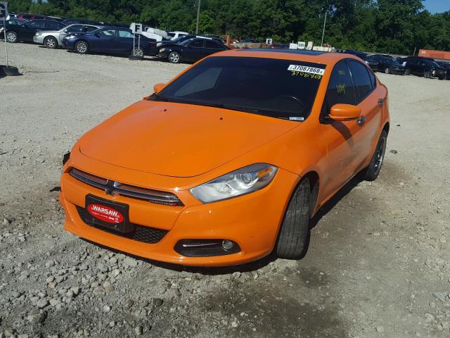 1C3CDFCH3DD317263 - 2013 DODGE DART LIMIT ORANGE photo 2