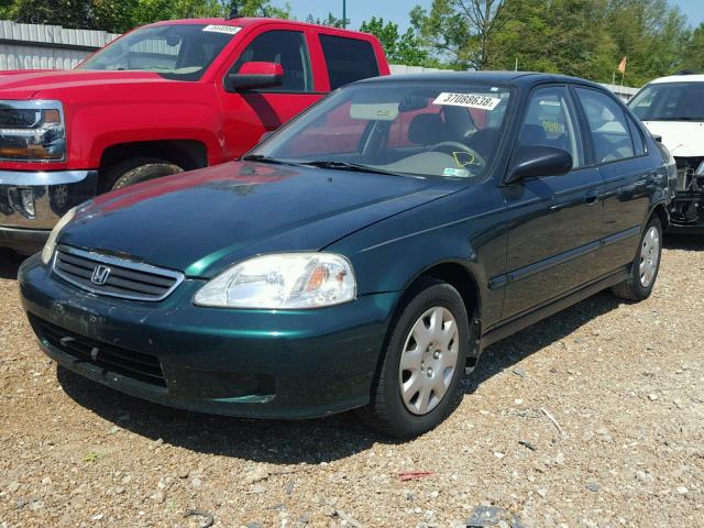 2HGEJ6615XH509272 - 1999 HONDA CIVIC BASE GREEN photo 2