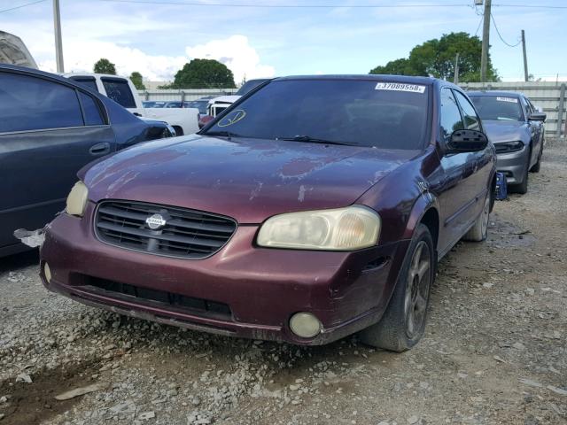 JN1CA31DX1T833790 - 2001 NISSAN MAXIMA GXE BURGUNDY photo 2