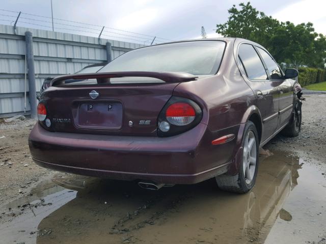 JN1CA31DX1T833790 - 2001 NISSAN MAXIMA GXE BURGUNDY photo 4