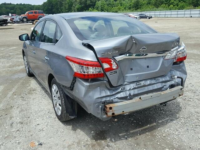 3N1AB7AP4DL703227 - 2013 NISSAN SENTRA SV GRAY photo 3