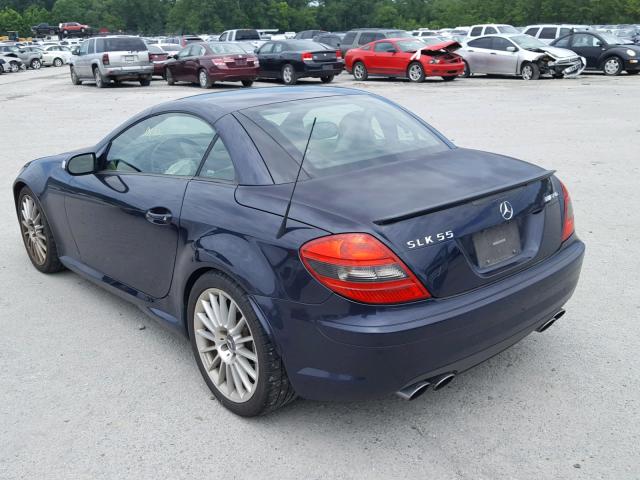 WDBWK73F45F051212 - 2005 MERCEDES-BENZ SLK 55 AMG BLUE photo 3