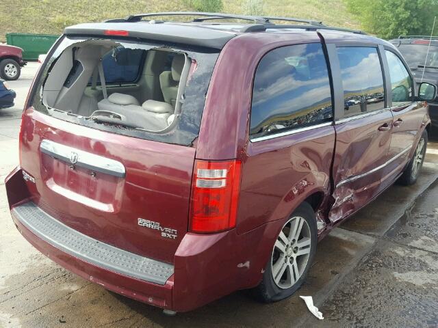 2D8HN54X89R562743 - 2009 DODGE GRAND CARA MAROON photo 4