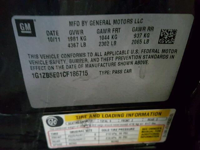 1G1ZB5E01CF186715 - 2012 CHEVROLET MALIBU LS GRAY photo 10
