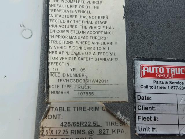 1FVHC3DC36HW42811 - 2006 FREIGHTLINER M2 106 HEA WHITE photo 10