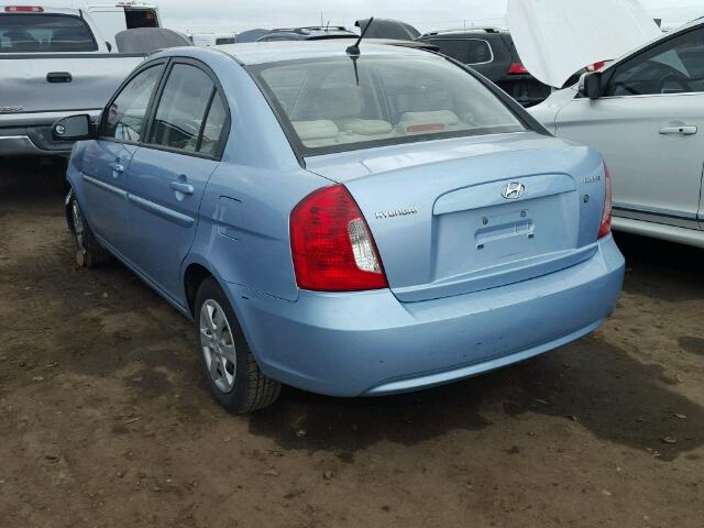 KMHCN46C68U182763 - 2008 HYUNDAI ACCENT BLUE photo 3