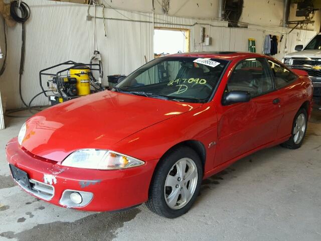 1G1JF12T517297090 - 2001 CHEVROLET CAVALIER RED photo 2