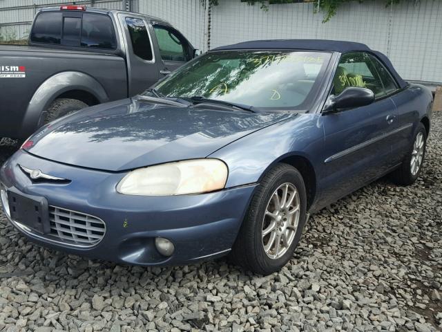 1C3EL65R12N302091 - 2002 CHRYSLER SEBRING LI TURQUOISE photo 2