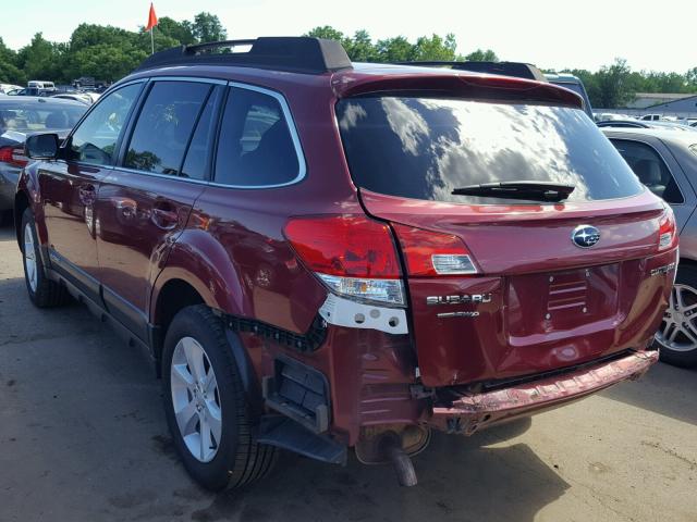 4S4BRCBC2D3247611 - 2013 SUBARU OUTBACK 2. RED photo 3