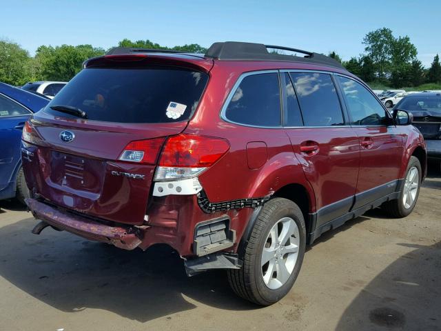 4S4BRCBC2D3247611 - 2013 SUBARU OUTBACK 2. RED photo 4