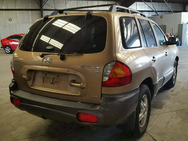 KM8SC73D72U191222 - 2002 HYUNDAI SANTA FE G GOLD photo 4