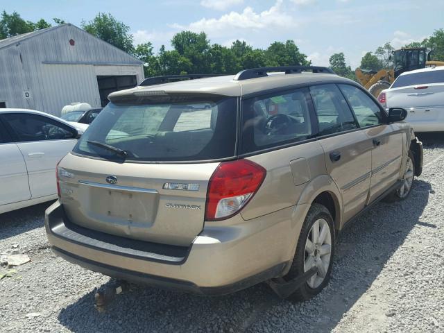 4S4BP60C697329917 - 2009 SUBARU OUTBACK GOLD photo 4