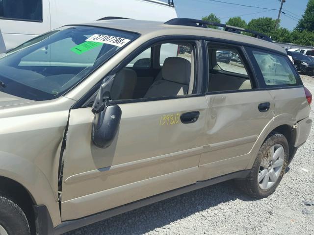 4S4BP60C697329917 - 2009 SUBARU OUTBACK GOLD photo 9