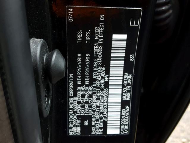 JTJJM7FX3E5090385 - 2014 LEXUS GX PREMIUM BLACK photo 10