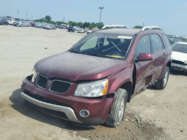 2CKDL33F786329901 - 2008 PONTIAC TORRENT MAROON photo 2