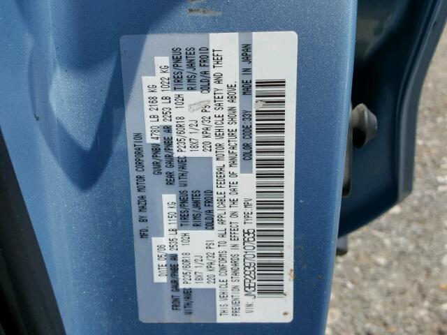 JM3ER293970107635 - 2007 MAZDA CX-7 BLUE photo 10
