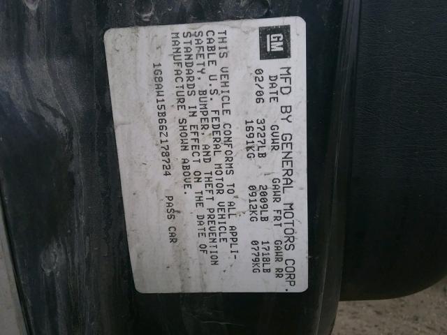 1G8AW15B66Z178724 - 2006 SATURN ION LEVEL SILVER photo 10