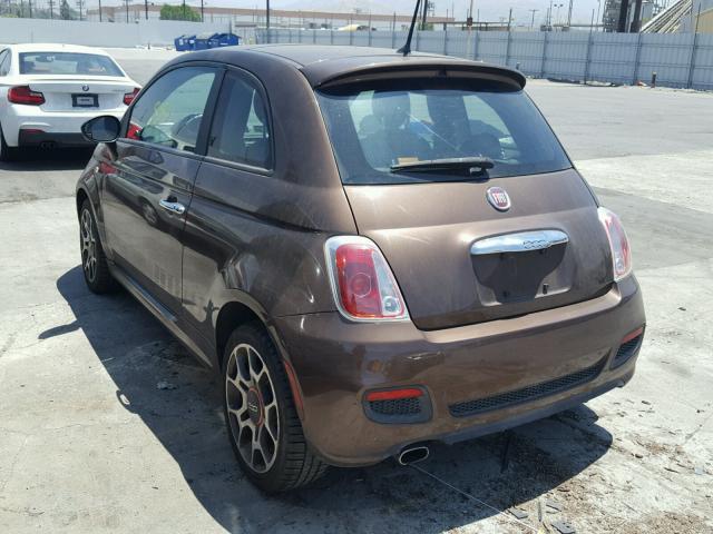 3C3CFFBR4CT310366 - 2012 FIAT 500 SPORT BROWN photo 3