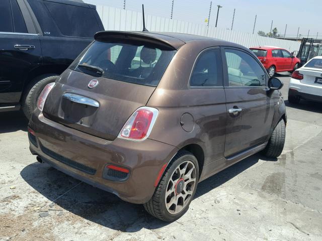 3C3CFFBR4CT310366 - 2012 FIAT 500 SPORT BROWN photo 4