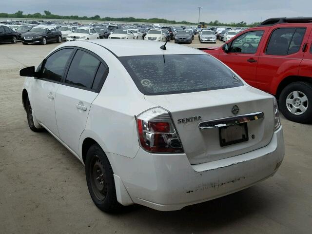 3N1AB6AP0AL668899 - 2010 NISSAN SENTRA WHITE photo 3