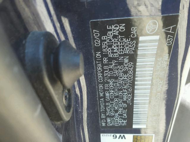 JTKDE167770208439 - 2007 TOYOTA SCION TC 蓝色 照片 10