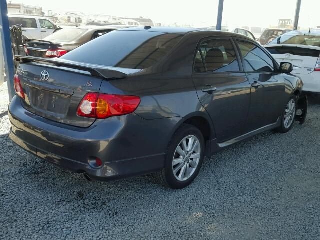 1NXBU4EE8AZ170475 - 2010 TOYOTA COROLLA BA GRAY photo 4