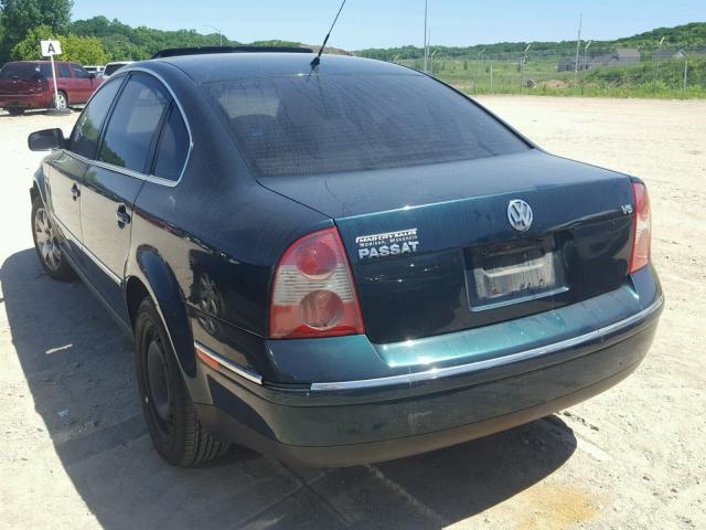 WVWRH63B61P205833 - 2001 VOLKSWAGEN PASSAT GLX GREEN photo 3