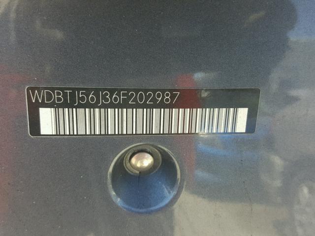 WDBTJ56J36F202987 - 2006 MERCEDES-BENZ CLK 350 BLUE photo 10