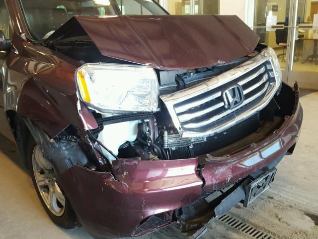 5FNYF4H71EB020986 - 2014 HONDA PILOT EXLN RED photo 9