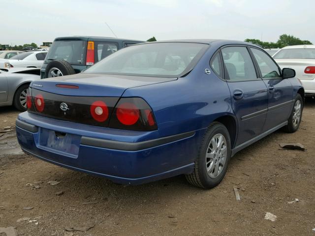 2G1WF52E849283542 - 2004 CHEVROLET IMPALA BLUE photo 4