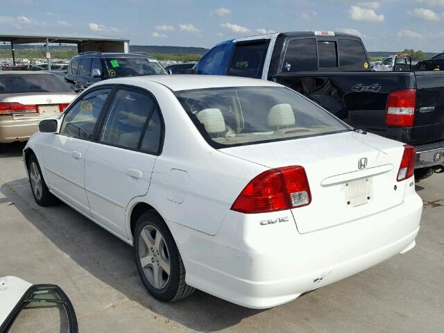 2HGES26795H550320 - 2005 HONDA CIVIC EX 白色 照片 3