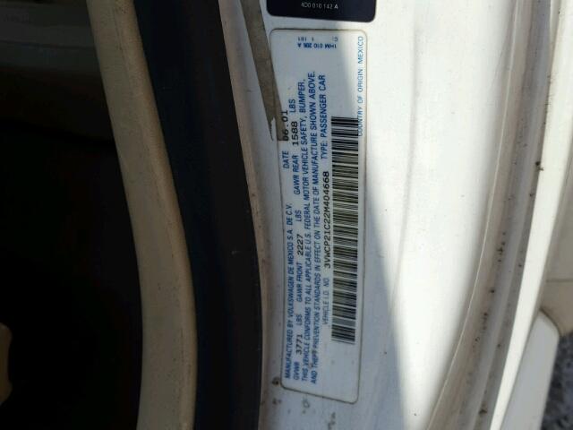 3VWCP21C22M404668 - 2002 VOLKSWAGEN NEW BEETLE 白色 照片 10