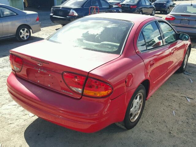 1G3NL52F42C257529 - 2002 OLDSMOBILE ALERO GL RED photo 4