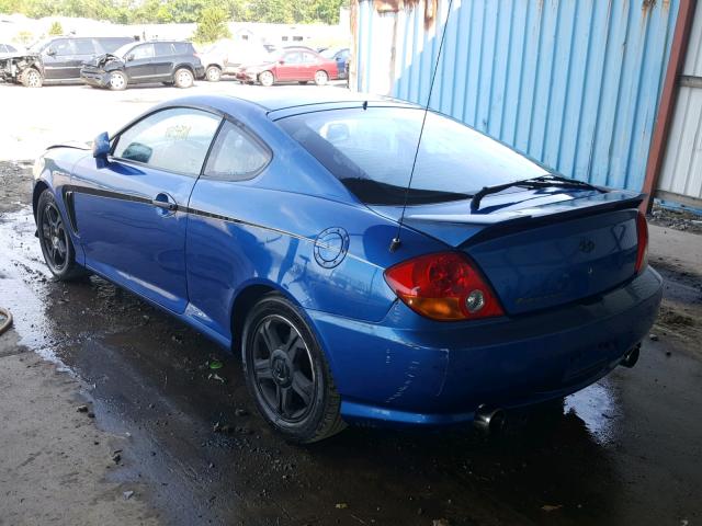 KMHHM65D44U131884 - 2004 HYUNDAI TIBURON BLUE photo 3