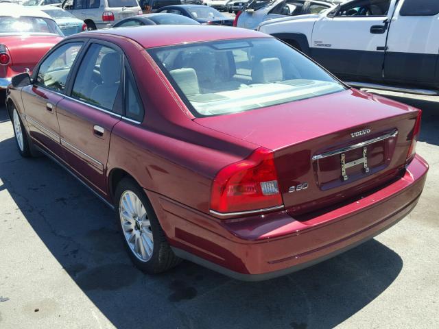 YV1TS92D441352827 - 2004 VOLVO S80 RED photo 3