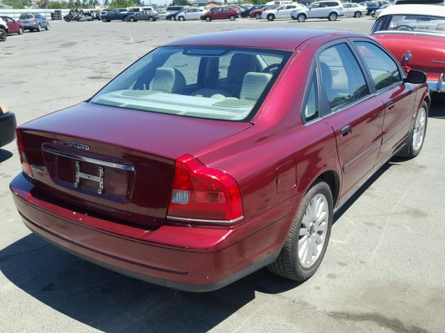 YV1TS92D441352827 - 2004 VOLVO S80 RED photo 4