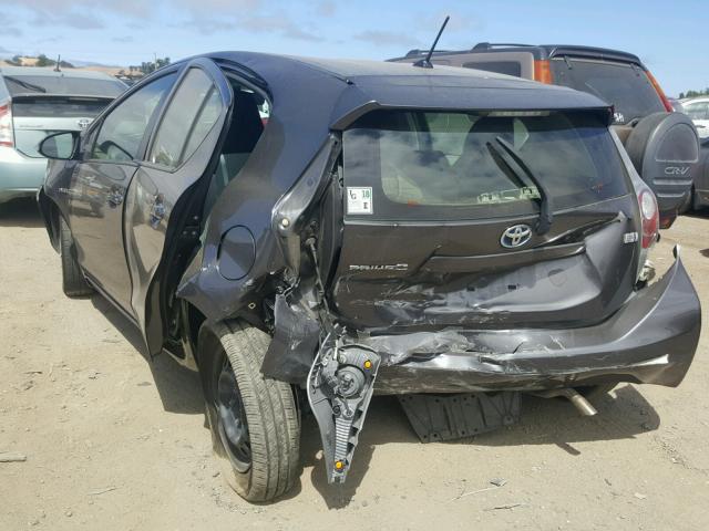 JTDKDTB33E1060846 - 2014 TOYOTA PRIUS C GRAY photo 3