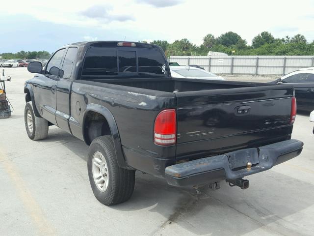 1B7GG22N6YS729831 - 2000 DODGE DAKOTA BLACK photo 3