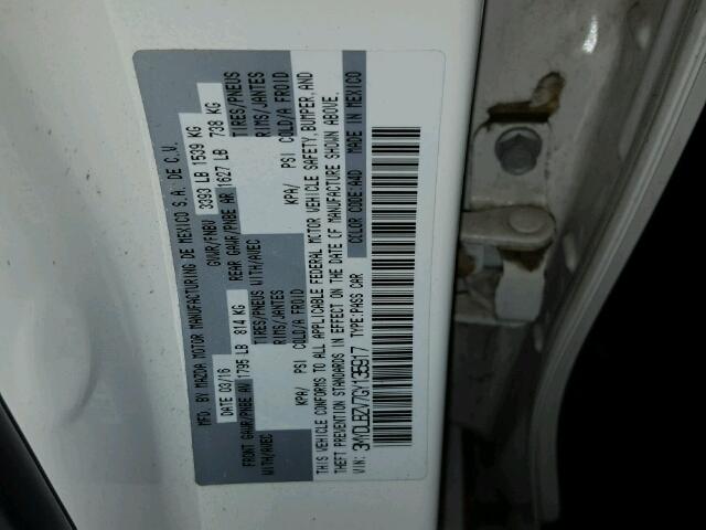 3MYDLBZV7GY135917 - 2016 TOYOTA SCION IA WHITE photo 10