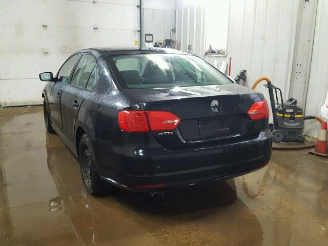 3VW2K7AJ0DM361358 - 2013 VOLKSWAGEN JETTA BASE 黑色 照片 3