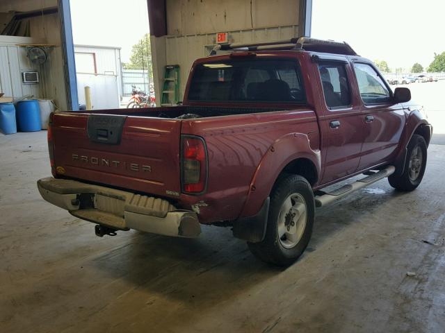 1N6ED27T11C376435 - 2001 NISSAN FRONTIER C RED photo 4