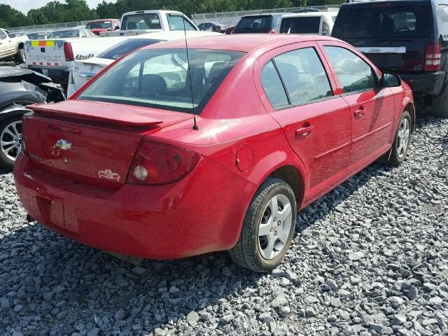 1G1AL55F477134235 - 2007 CHEVROLET COBALT LT RED photo 4