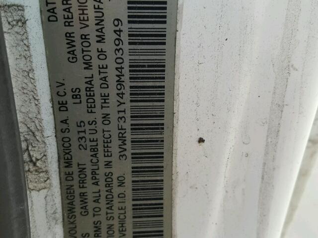 3VWRF31Y49M403949 - 2009 VOLKSWAGEN NEW BEETLE 白色 照片 10