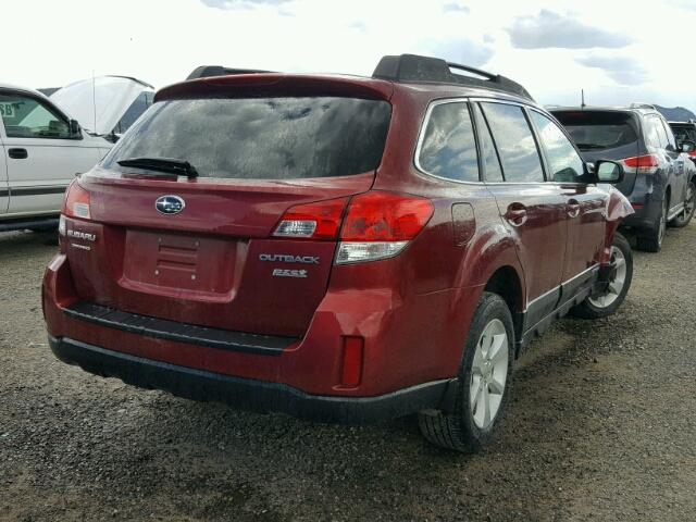 4S4BRBCCXD3257375 - 2013 SUBARU OUTBACK 2. RED photo 4