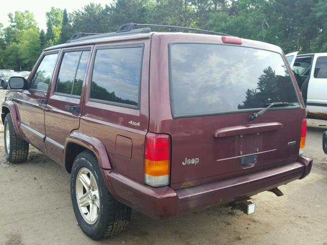 1J4FF58S01L610941 - 2001 JEEP CHEROKEE C MAROON photo 3