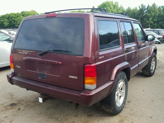 1J4FF58S01L610941 - 2001 JEEP CHEROKEE C MAROON photo 4