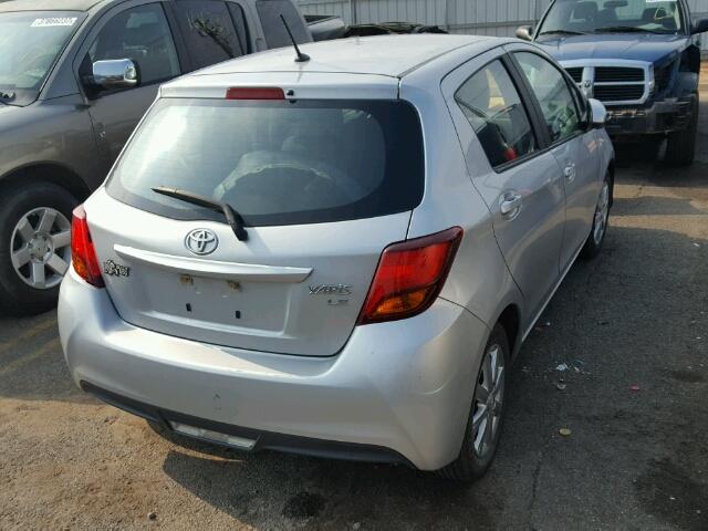 VNKKTUD32FA022605 - 2015 TOYOTA YARIS SILVER photo 4