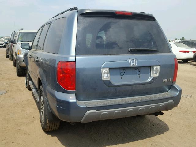 5FNYF18435B037020 - 2005 HONDA PILOT EX BLUE photo 3