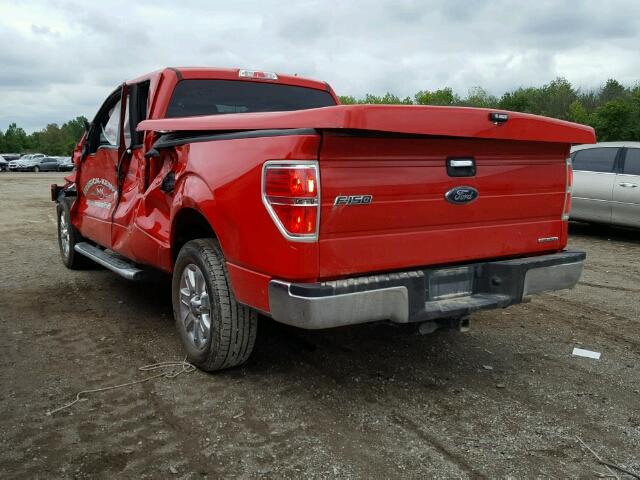 1FTEX1CM8DFC63491 - 2013 FORD F150 SUPER RED photo 3